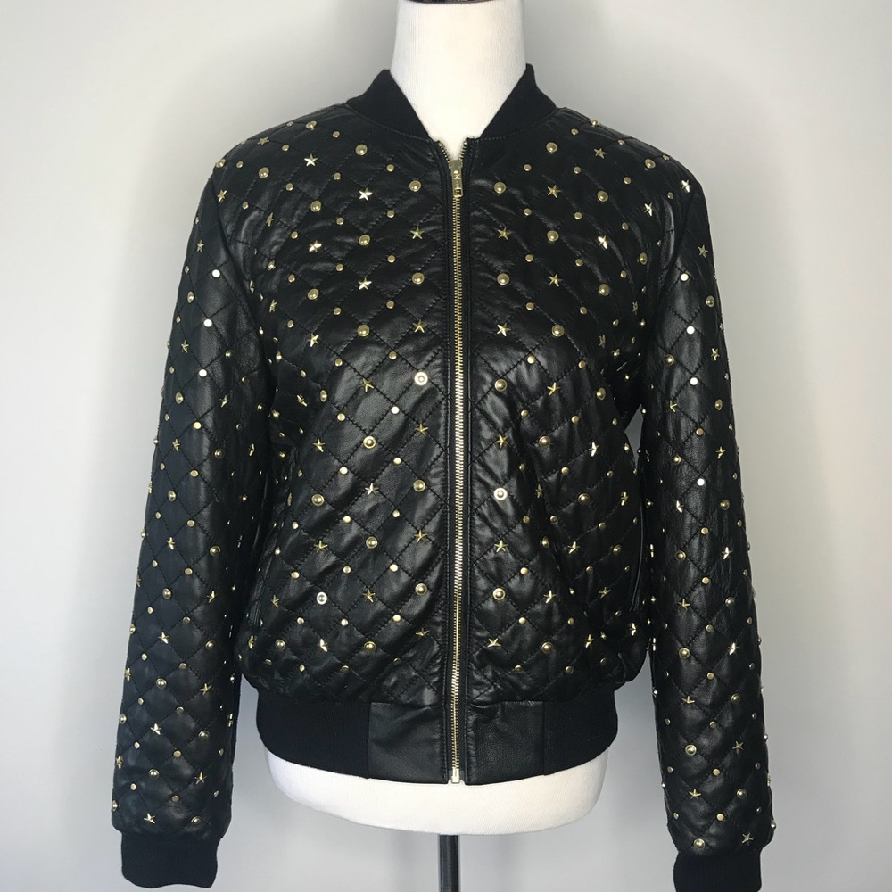 Studded REAL Leather Bomber